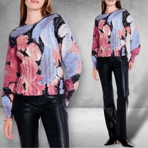 NWT NIC+ZOE Autumn Bloom Ribbed Sweater Size Medium